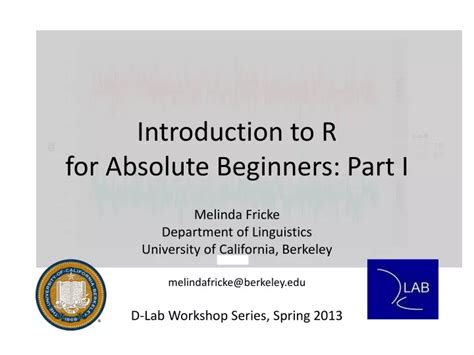 Introduction to R for Absolute Beginners .
